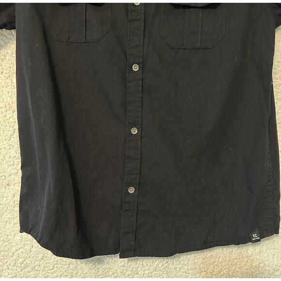 Kenneth Cole NY Boy Short Sleeve Button Down Shirt Size‎ 14/16 Black Color - Picture 3 of 14